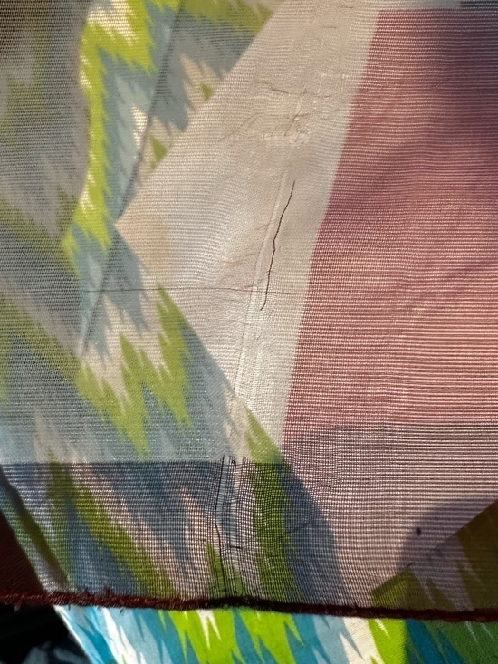 Lightweight Color Block Scarf ~ Reds, Pinks and White - Picture 4 of 4